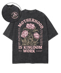 Motherhood Is Kingdom Work Double Sided Unisex Washed Christian T-shirt Style006 Hoodie, Sweatshirt | CiraTrend.com (Image 1)