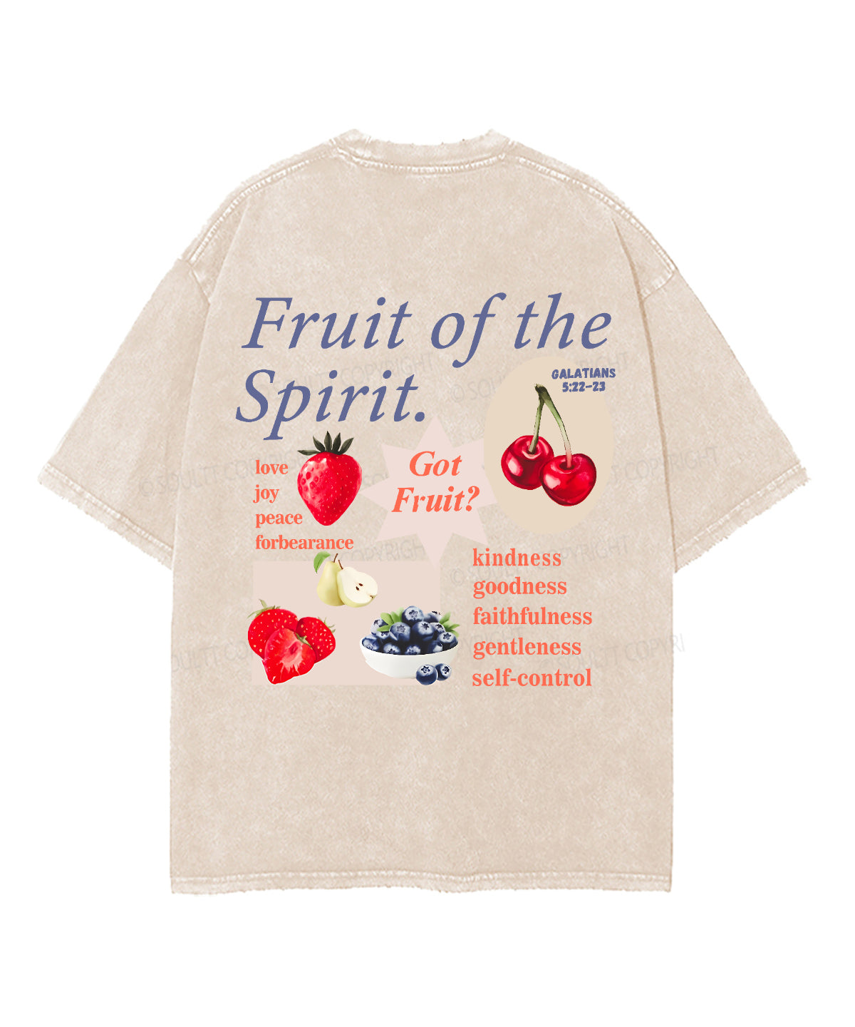 Fruit Spirit Double Sided Washed Christian Style011 T-Shirts, Hoodie, Sweatshirt