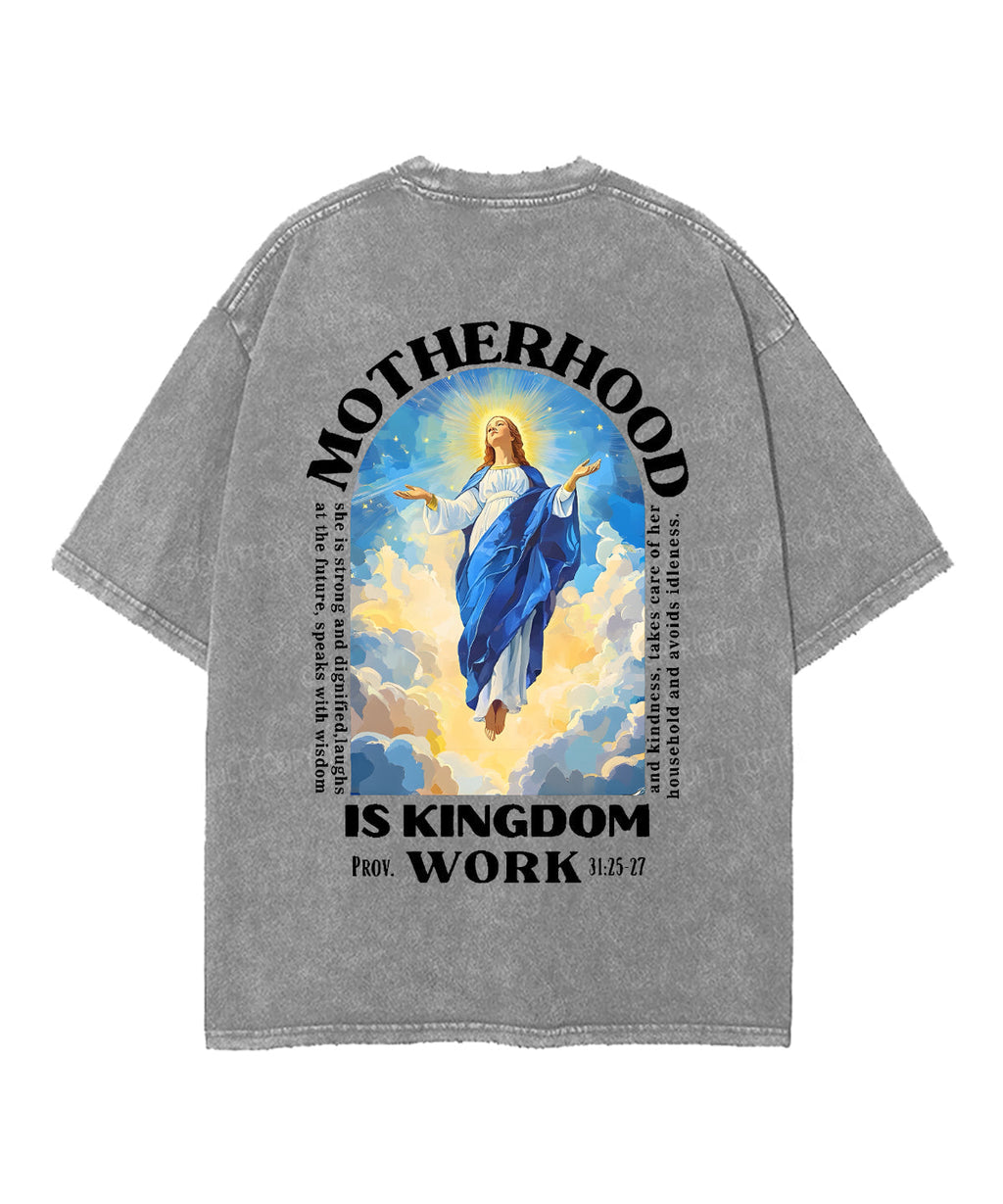 Motherhood is Kingdom Work Double Sided Unisex Washed Christian T-shirt Style001 Hoodie, Sweatshirt | CiraTrend.com (Image 5)
