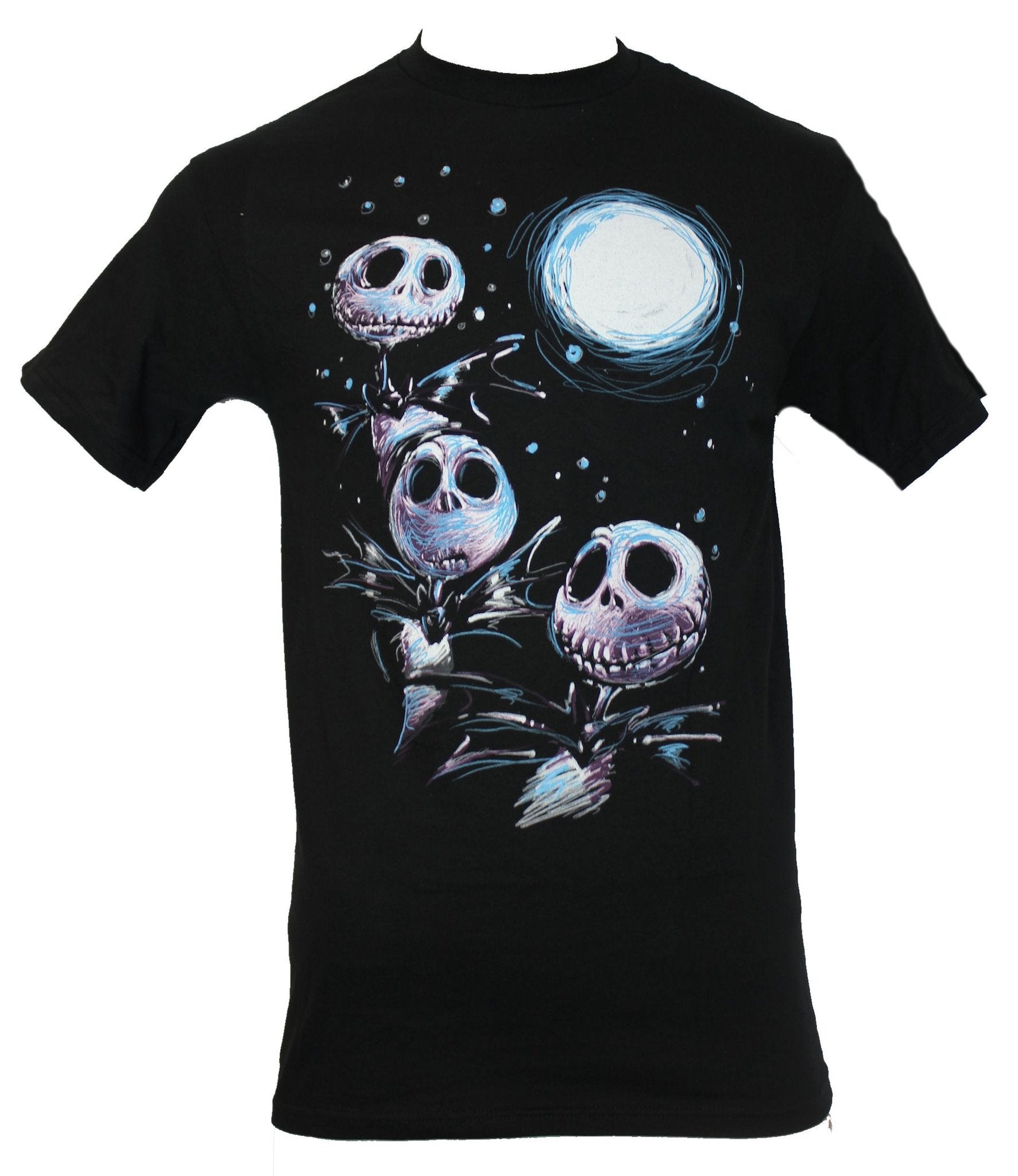 Nightmare Before Christmas Mens T-Shirt - Triple Jack Skellington Moon Drawing Hoodie, Sweatshirt | CiraTrend.com