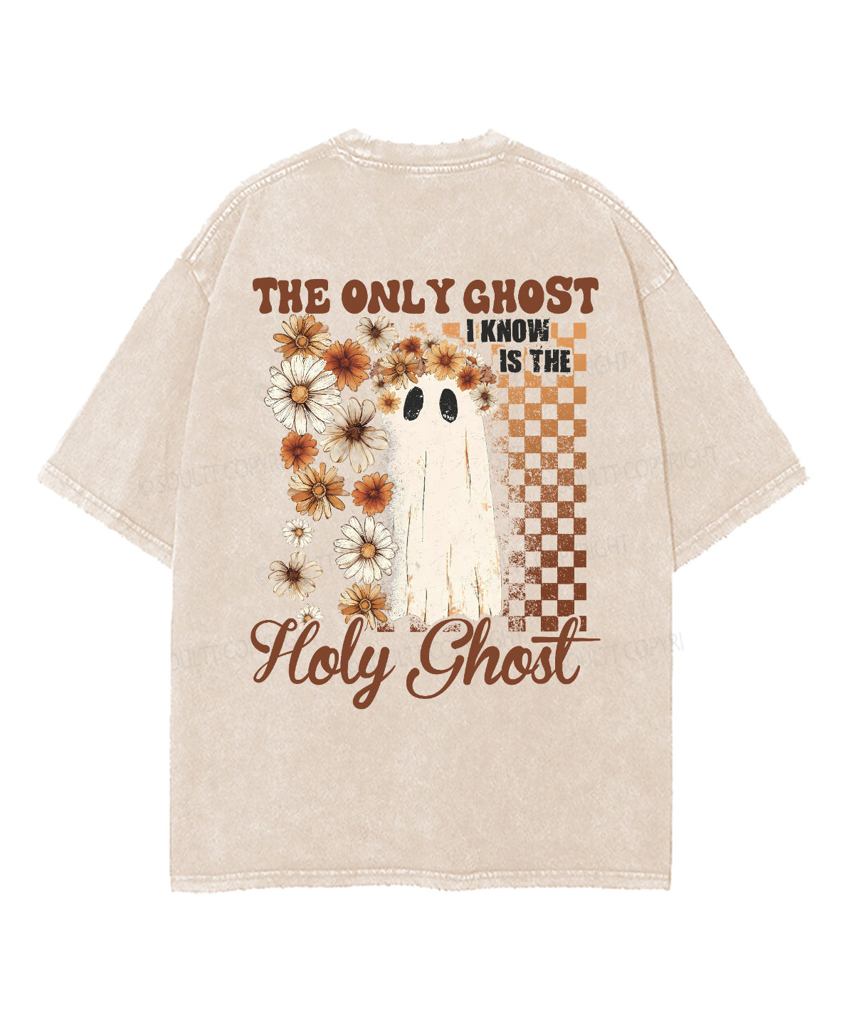 The Only Ghost I Know Is The Holy Ghost Double Sided Unisex Washed Christian T-shirt Hoodie, Sweatshirt (Image 2)