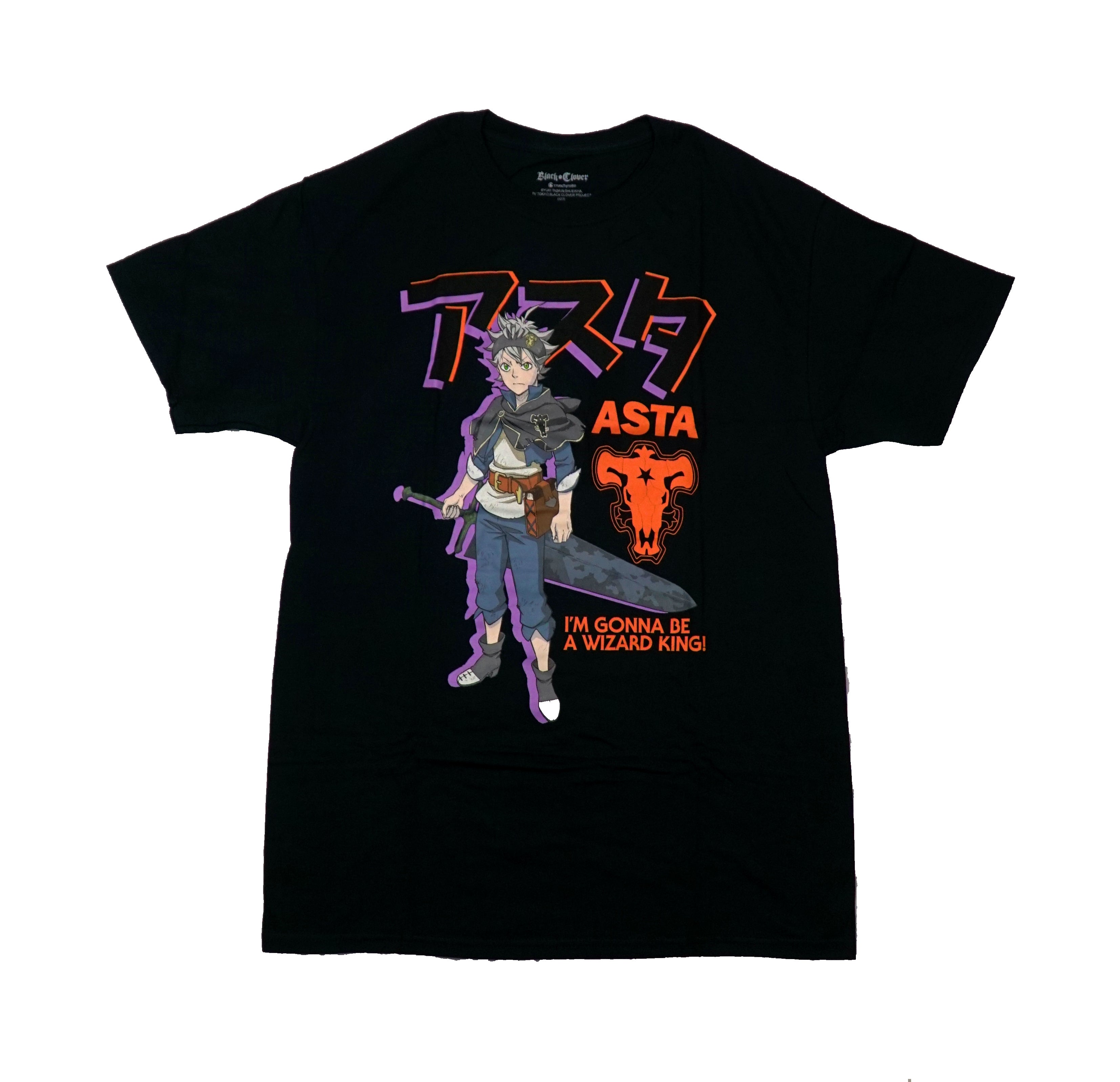 Black Clover Mens T-Shirt - Asta Holding  "I'm Gonna Be A Wizard King" Hoodie, Sweatshirt | CiraTrend.com