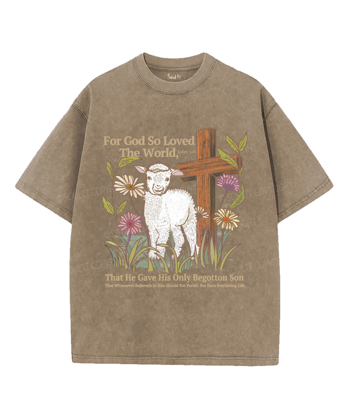 For God So Loved The World Washed Christian T-shirt Hoodie, Sweatshirt | CiraTrend.com (Image 5)
