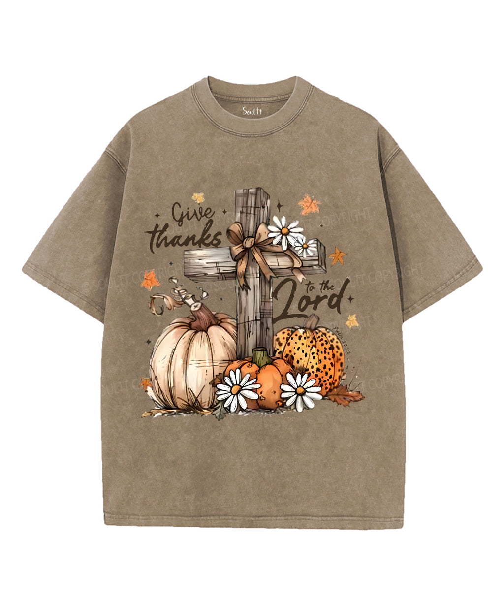 Give Thanks Lord Unisex Washed Christian T-shirt Hoodie, Sweatshirt | CiraTrend.com (Image 3)