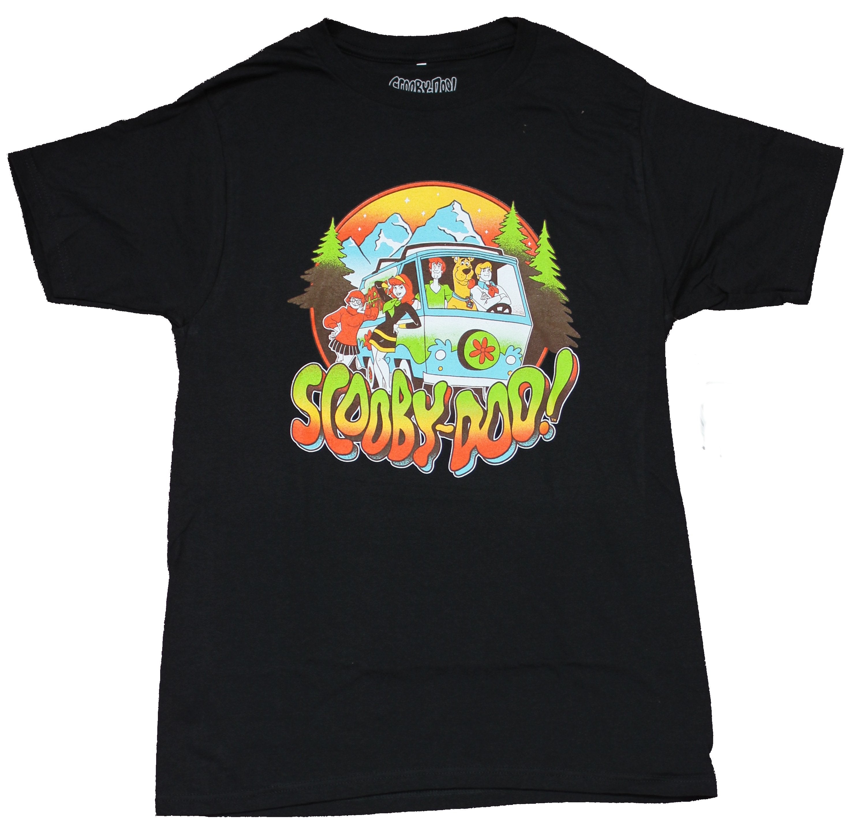 Scooby Doo Mens T-Shirt - Team in Mountain Van Circle Image Hoodie, Sweatshirt | CiraTrend.com