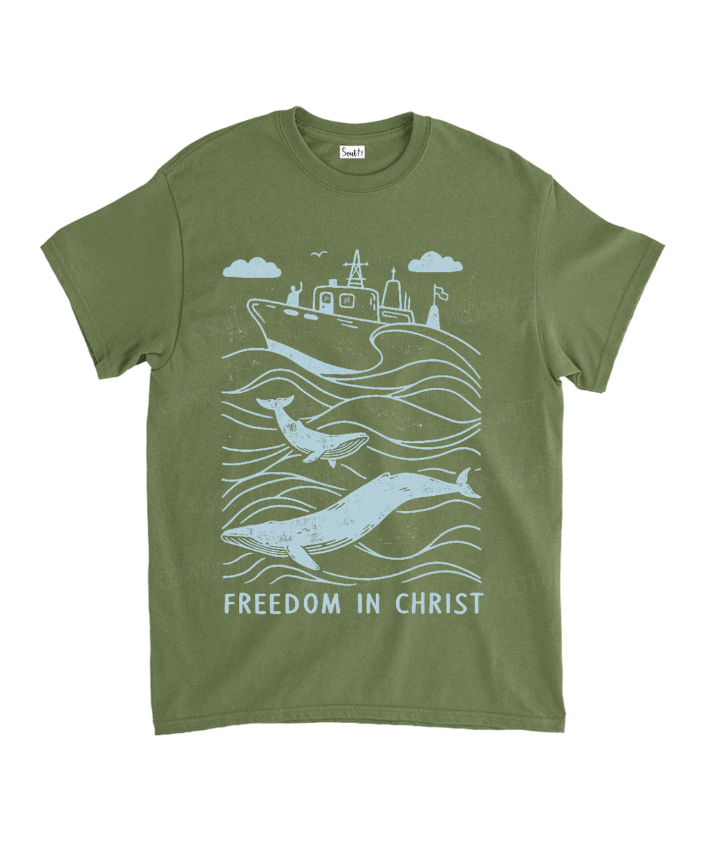 Freedom In Christ Unisex Cotton Christian T-Shirt Hoodie, Sweatshirt | CiraTrend.com (Image 5)