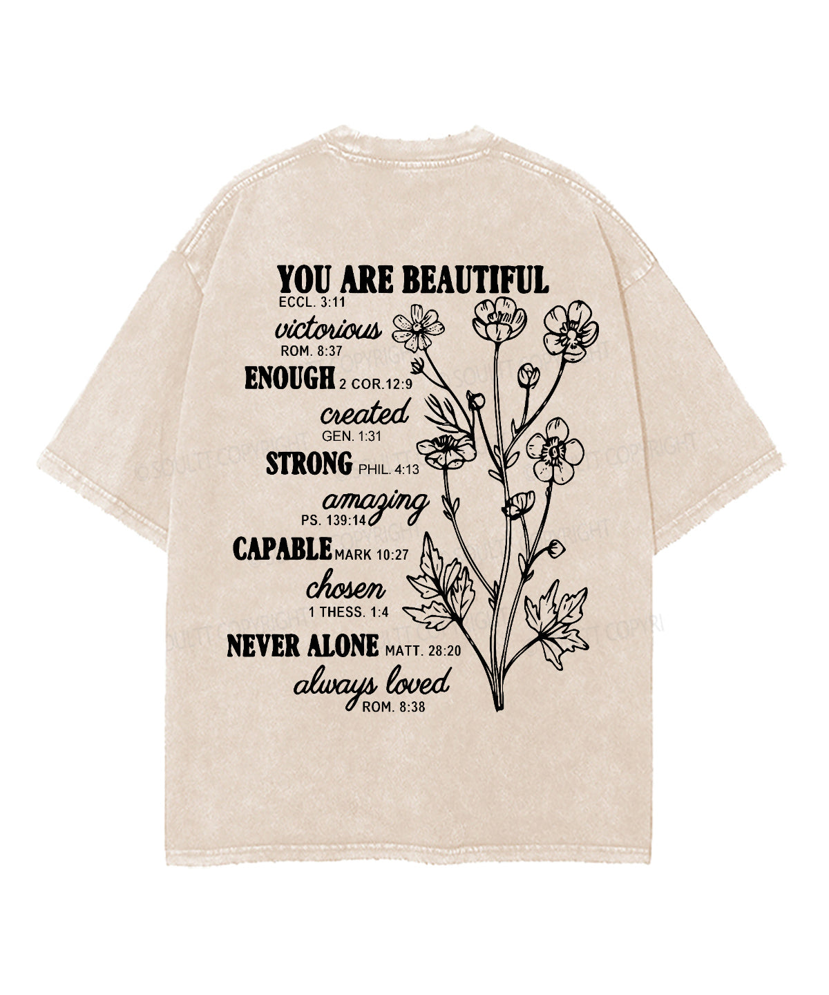 Created With A Purpose Double Sided Washed Christian T-shirt Hoodie, Sweatshirt | CiraTrend.com (Image 3)
