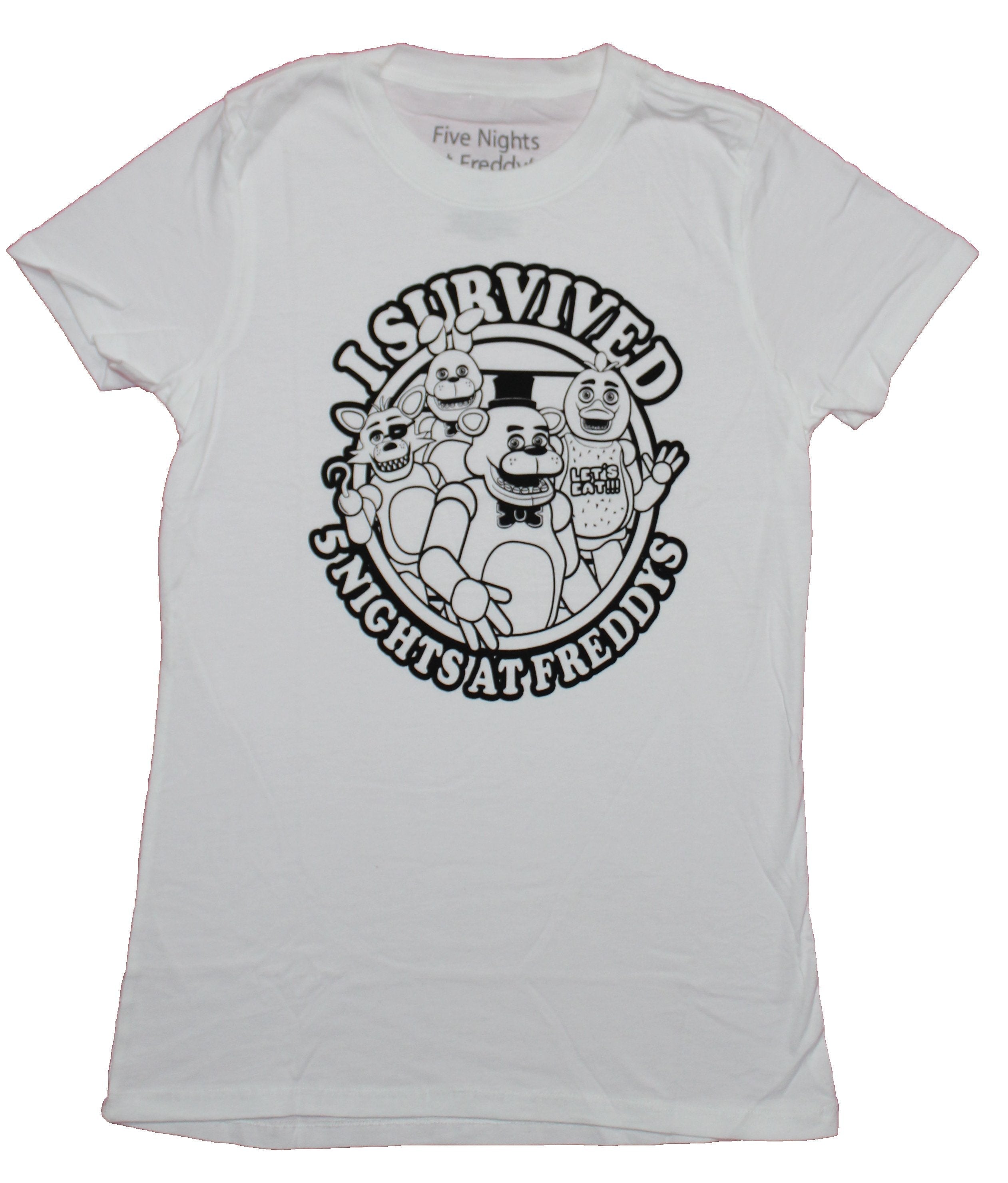 Five Night's At Freddy's  Girls Juniors T-Shirt - I Survived Five Nights Hoodie, Sweatshirt | CiraTrend.com