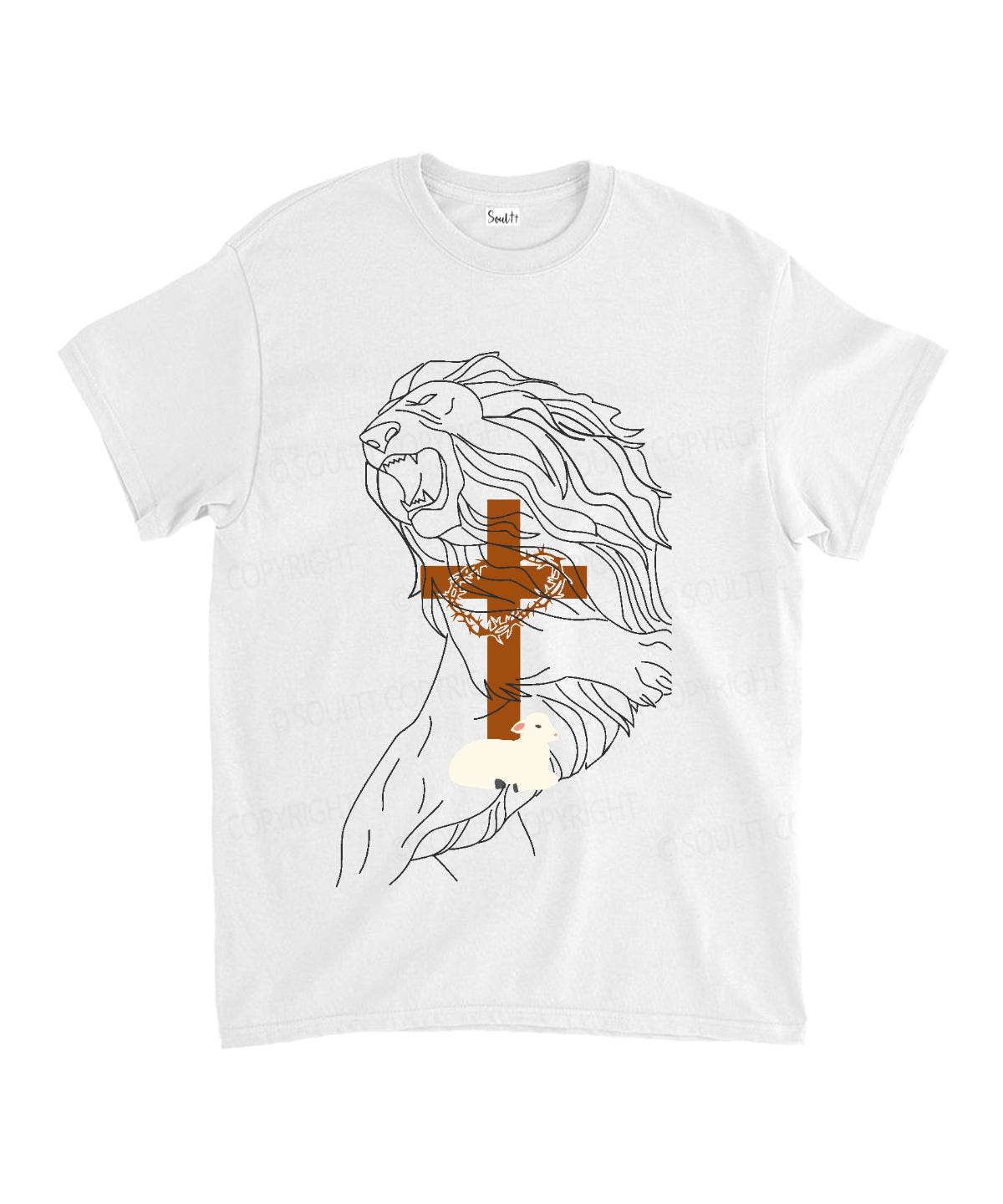 The Lion And The Cross Unisex Cotton Christian T-Shirt Hoodie, Sweatshirt | CiraTrend.com (Image 2)