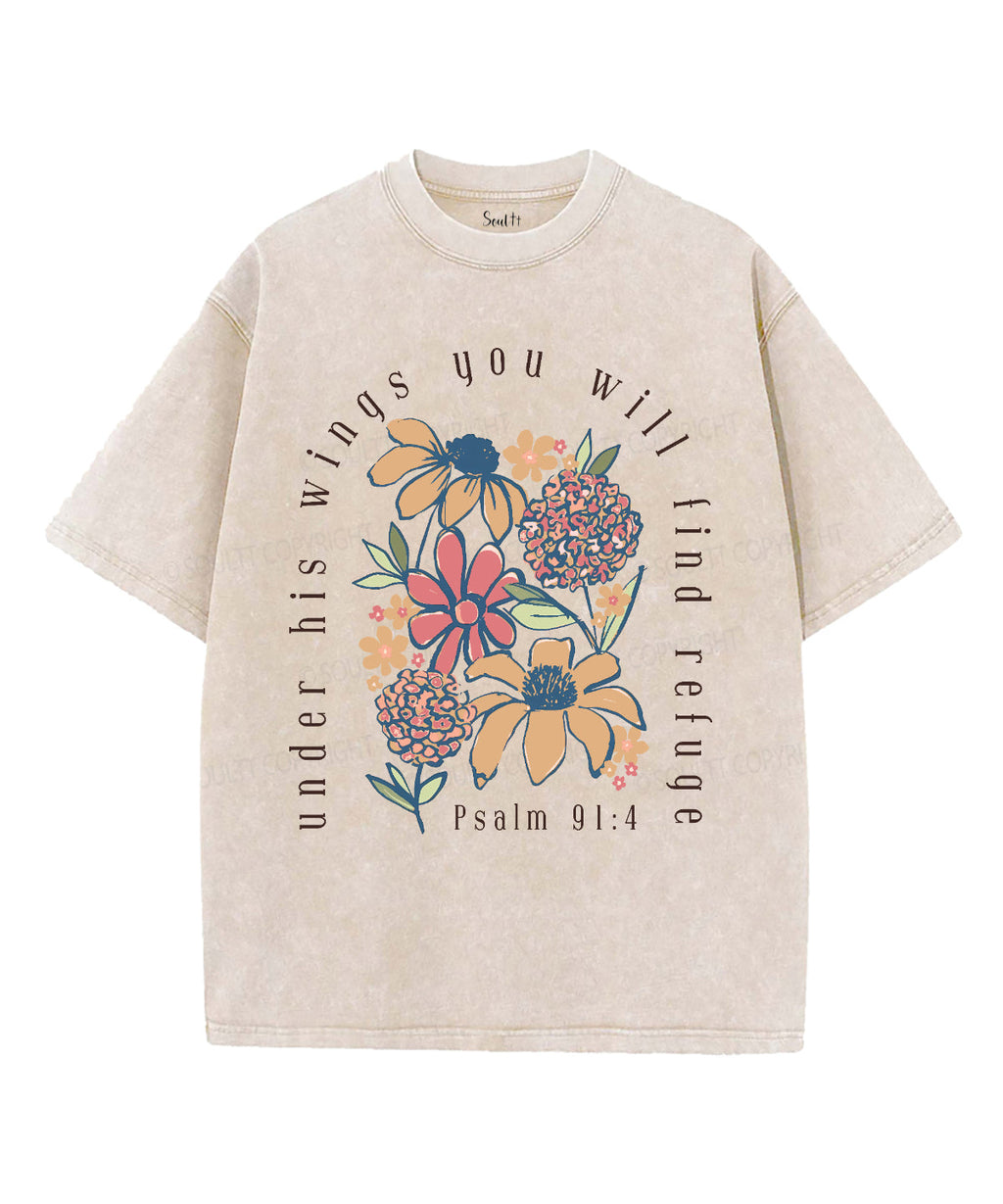 Under His Wings Unisex Washed Christian T-shirt Style001 Hoodie, Sweatshirt | CiraTrend.com (Image 2)