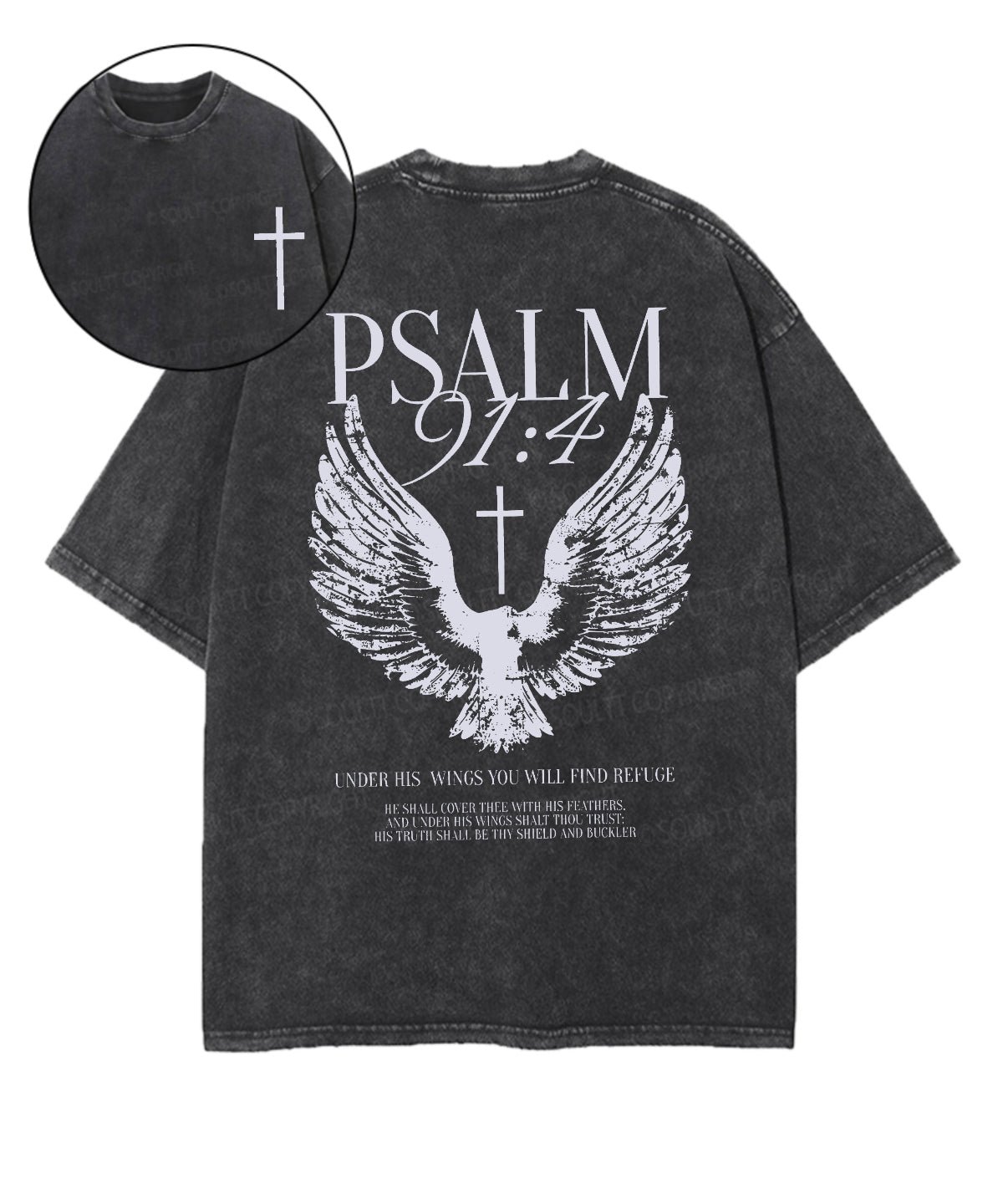 Under His Wings Double Sided Unisex Washed Christian T-shirt Style002 Hoodie, Sweatshirt | CiraTrend.com (Image 1)