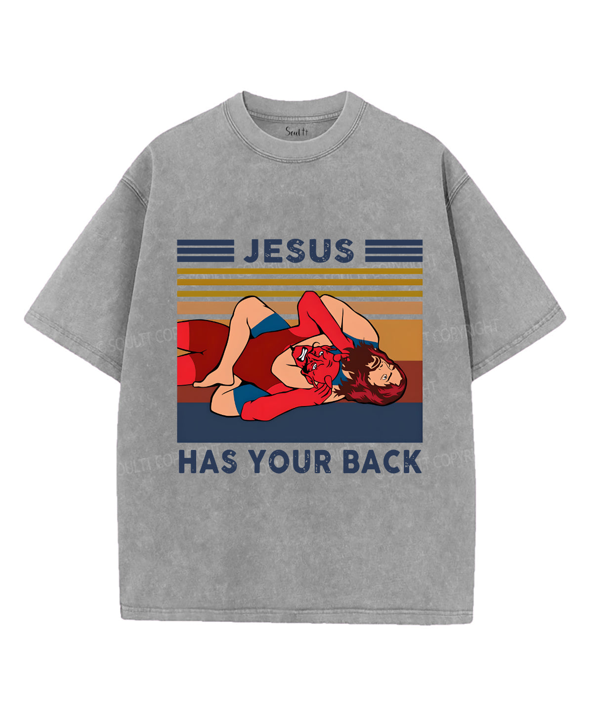 Jesus Has Your Back Unisex Washed Christian T-shirt Hoodie, Sweatshirt | CiraTrend.com (Image 2)
