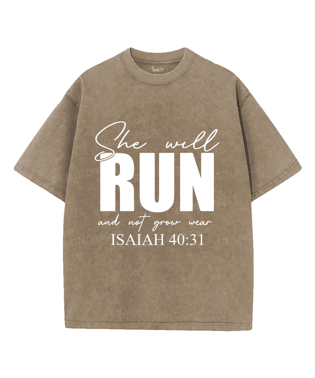 She Will Run Washed Christian T-shirt Hoodie, Sweatshirt | CiraTrend.com (Image 4)