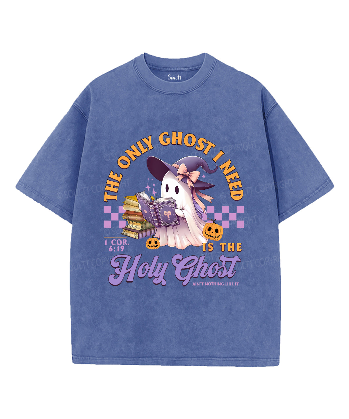 The Only Ghost I Know Is The Holy Ghost Unisex Washed Christian T-shirt Hoodie, Sweatshirt | CiraTrend.com (Image 4)