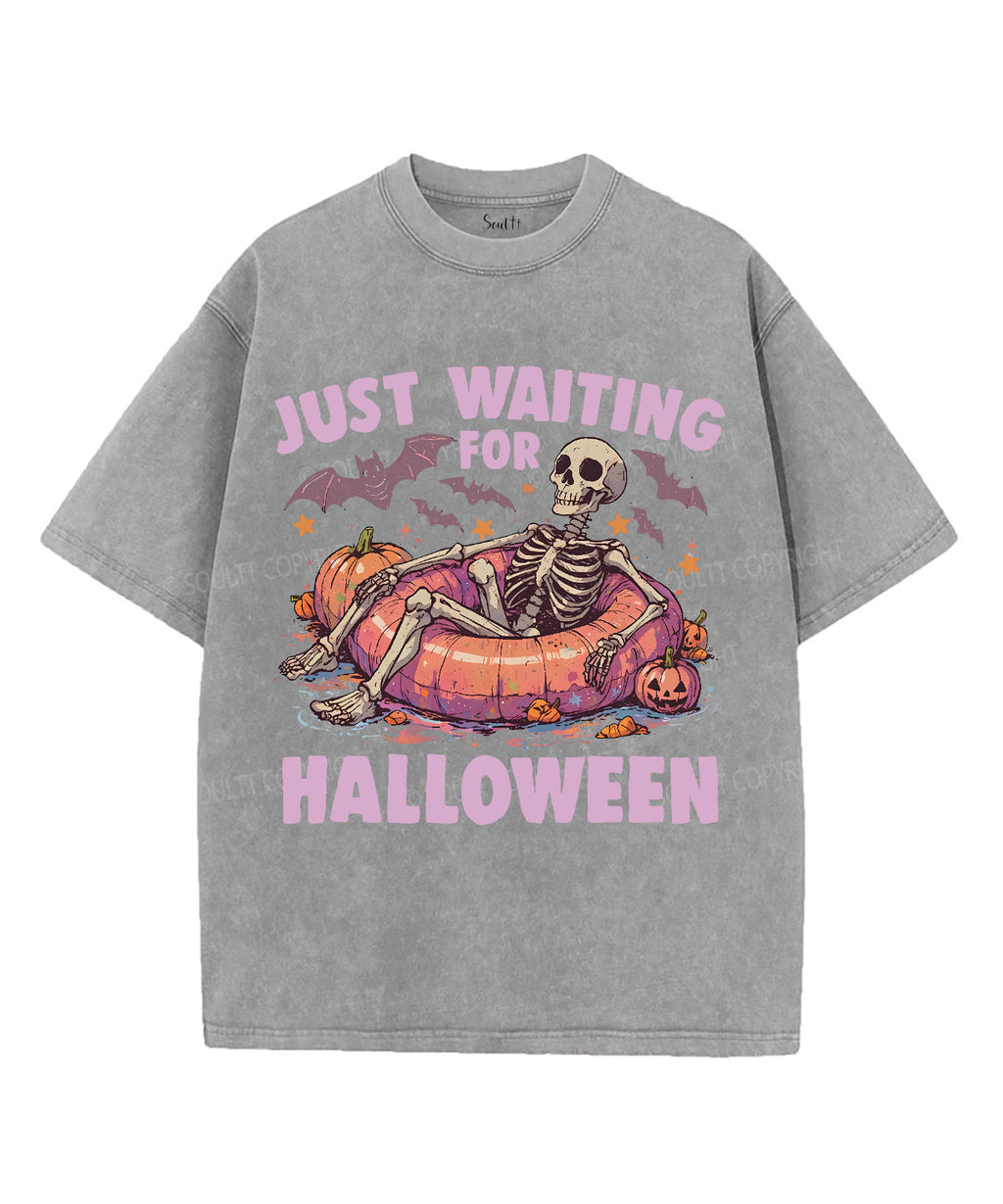 Just Waiting Halloween Washed Christian Style002 T-Shirts, Hoodie, Sweatshirt