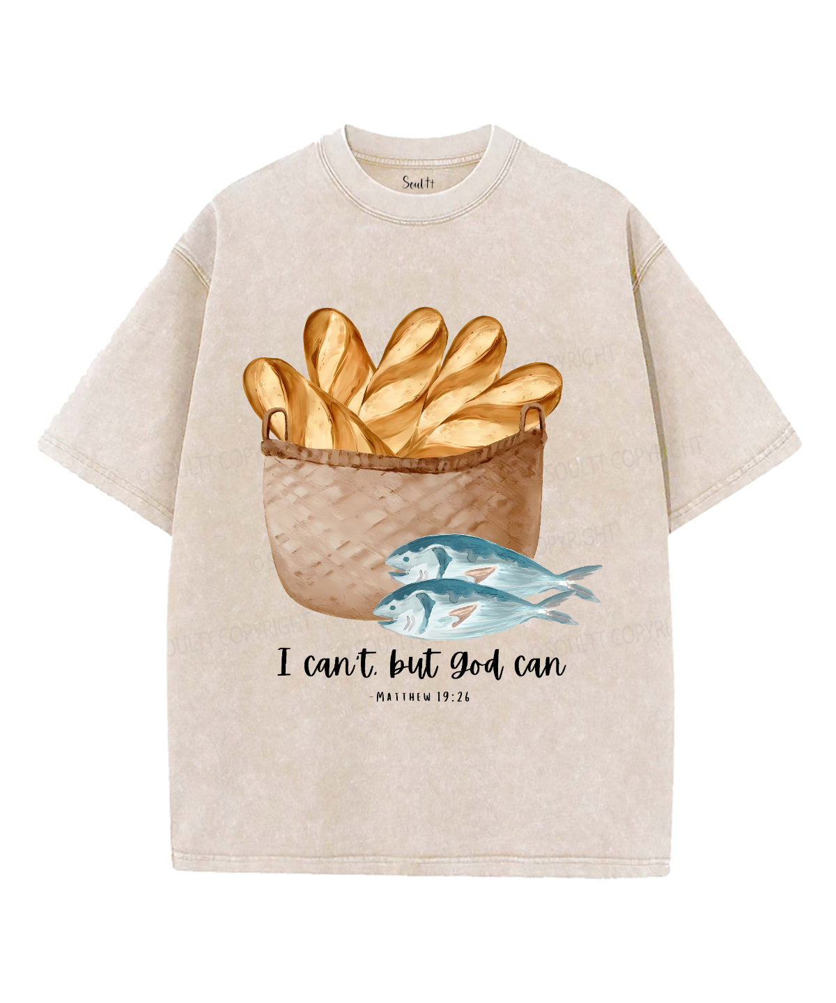 I Can't But God Can Unisex Washed Christian T-shirt Hoodie, Sweatshirt | CiraTrend.com (Image 1)