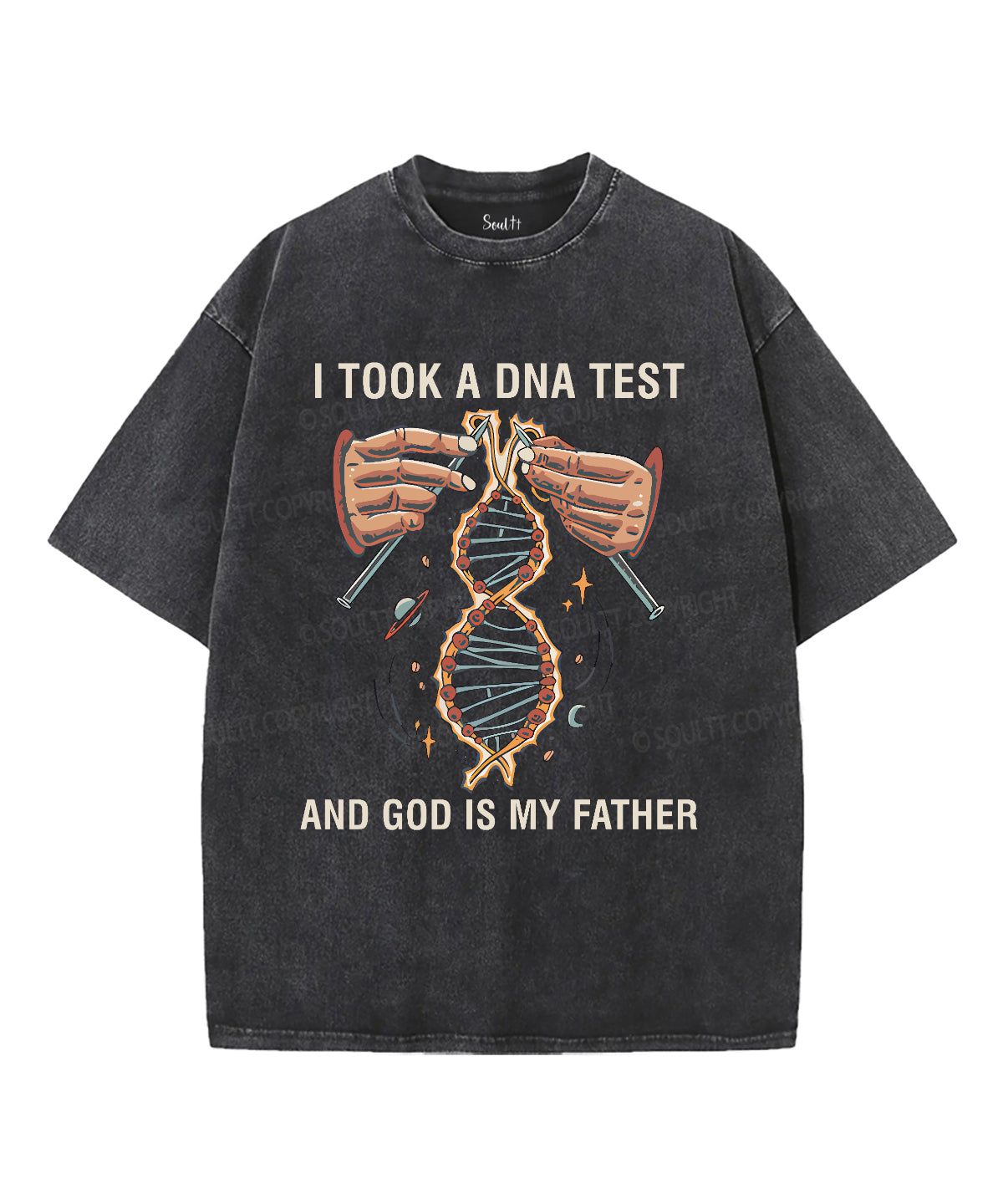 I Took A DNA Test Unisex Washed Christian T-shirt Hoodie, Sweatshirt | CiraTrend.com (Image 1)