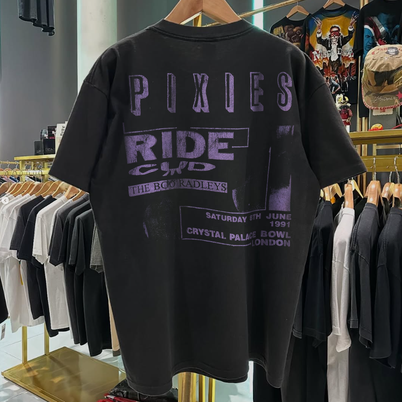 1991 PIXIES 'PLANET OF SOUND' LONDON ULTRA RARE BLACK T-SHIRT