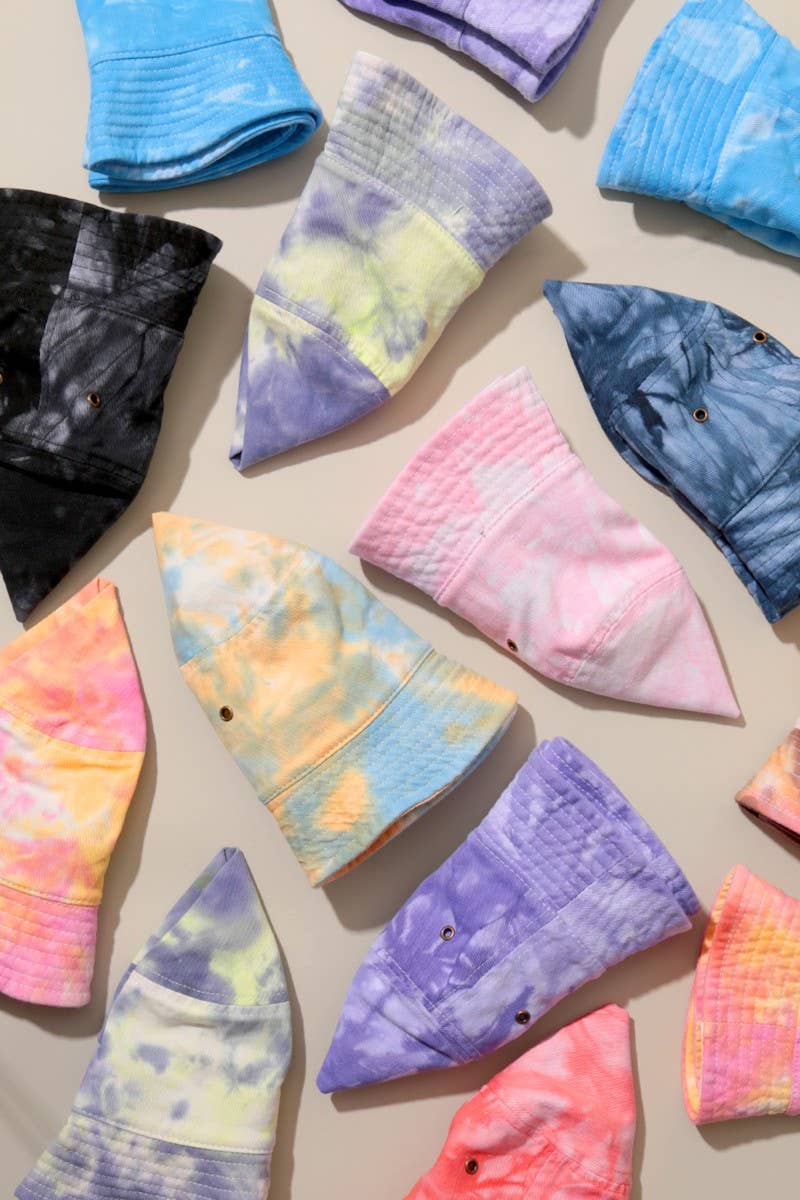 Tie-Dye Cotton Multicolored Bucket Sun Hats