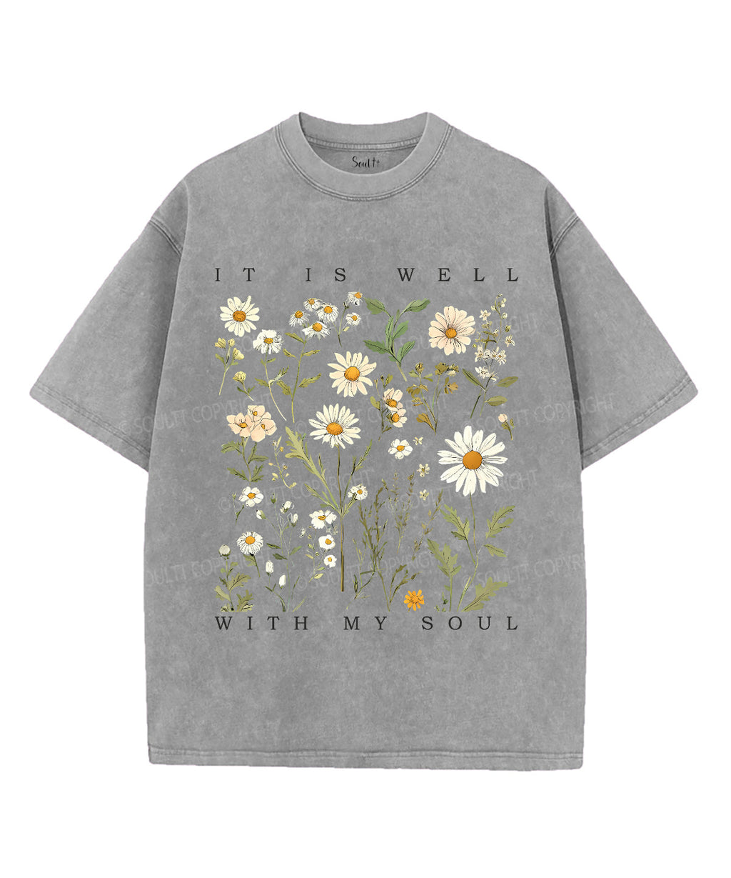 It Is Well With My Soul Unisex Washed Christian T-shirt Style007 Hoodie, Sweatshirt | CiraTrend.com (Image 3)