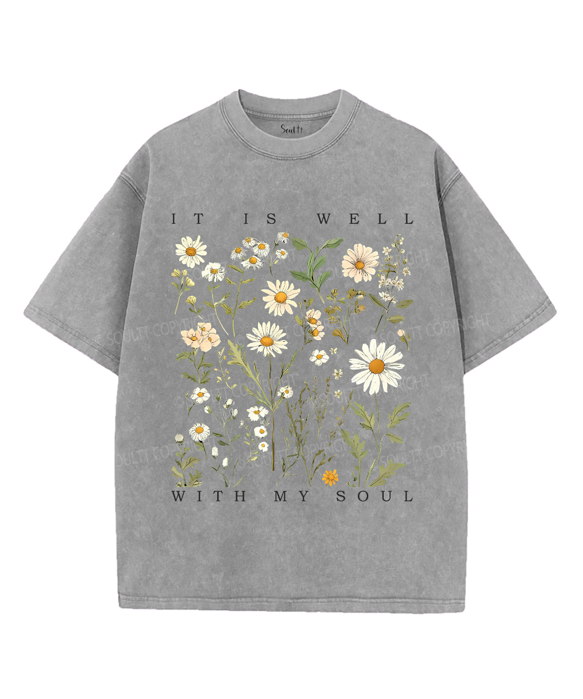 It Is Well With My Soul Unisex Washed Christian T-shirt Style007 Hoodie, Sweatshirt | CiraTrend.com (Image 3)