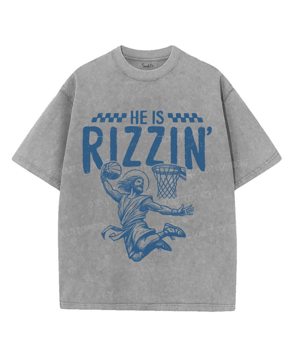 He Is Rizzin' Unisex Washed Christian T-shirt Style004 Hoodie, Sweatshirt | CiraTrend.com (Image 2)