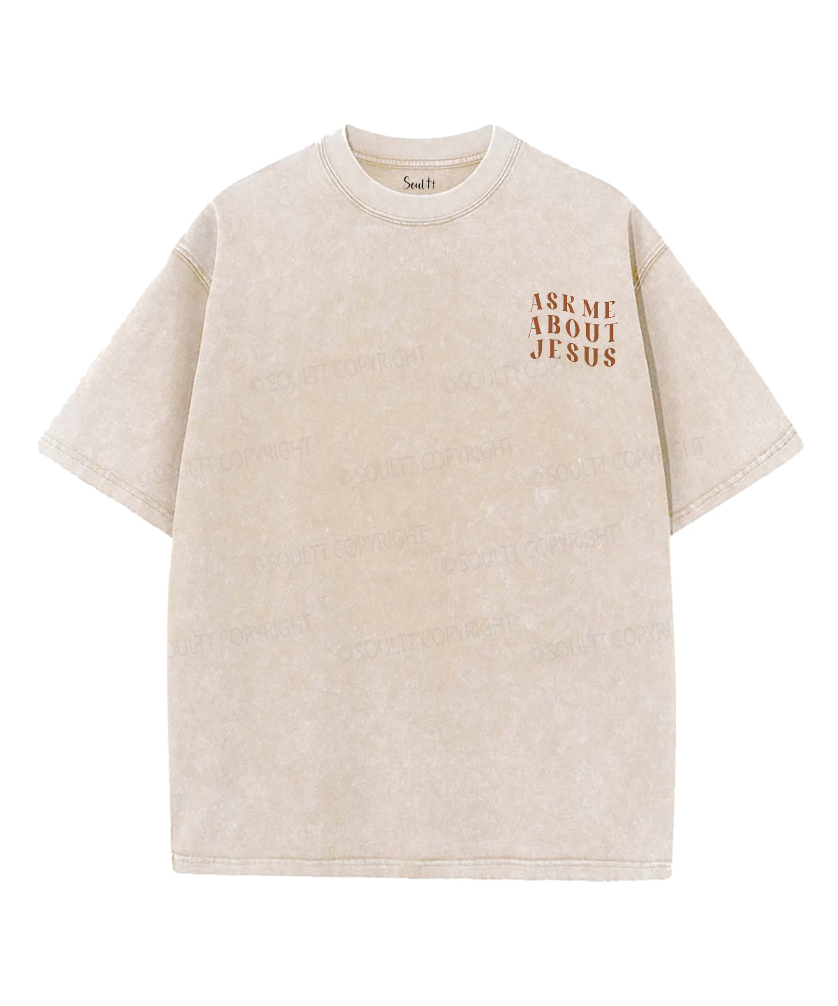 Ask Me About Jesus Double Sided Unisex Washed Christian T-shirt Hoodie, Sweatshirt | CiraTrend.com (Image 3)