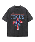 America Need Jesus Unisex Washed Christian T-shirt Hoodie, Sweatshirt | CiraTrend.com (Image 1)