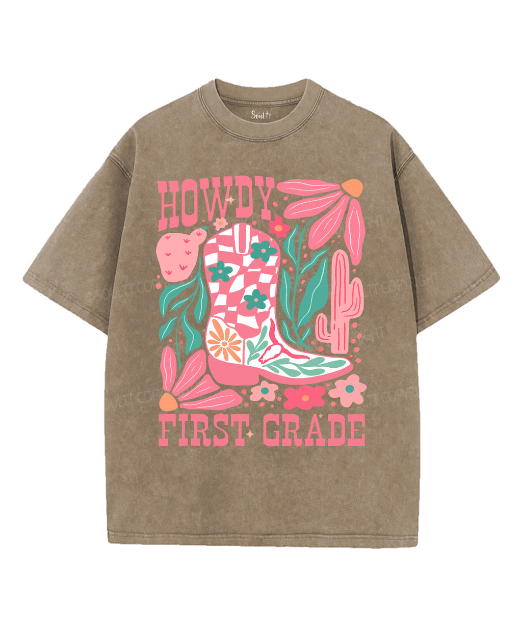 Howdy First Grade Washed Christian T-Shirts, Hoodie, Sweatshirt