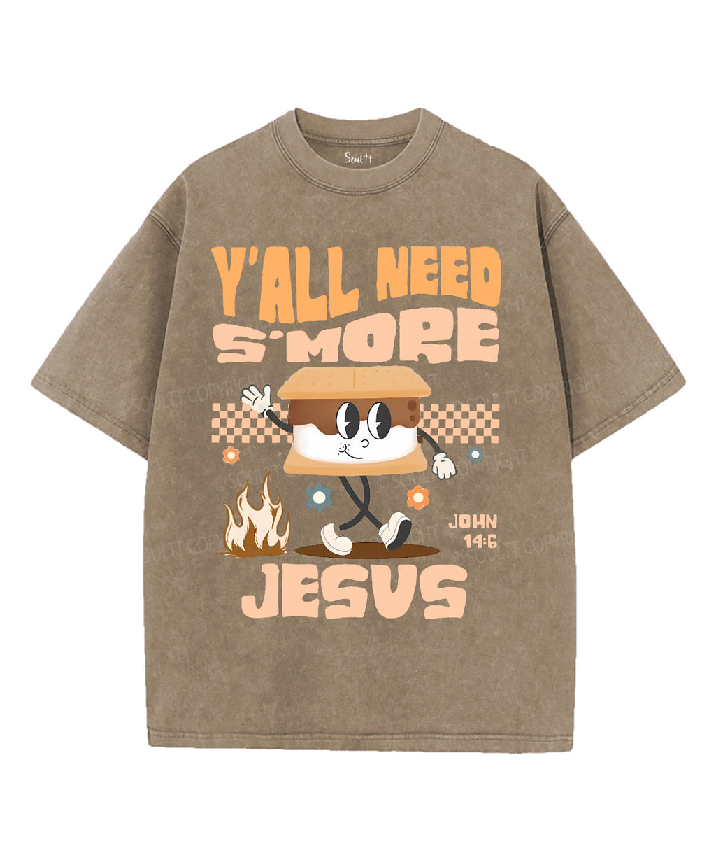 Need S'more Jesus Unisex Washed Christian T-shirt Hoodie, Sweatshirt | CiraTrend.com (Image 1)