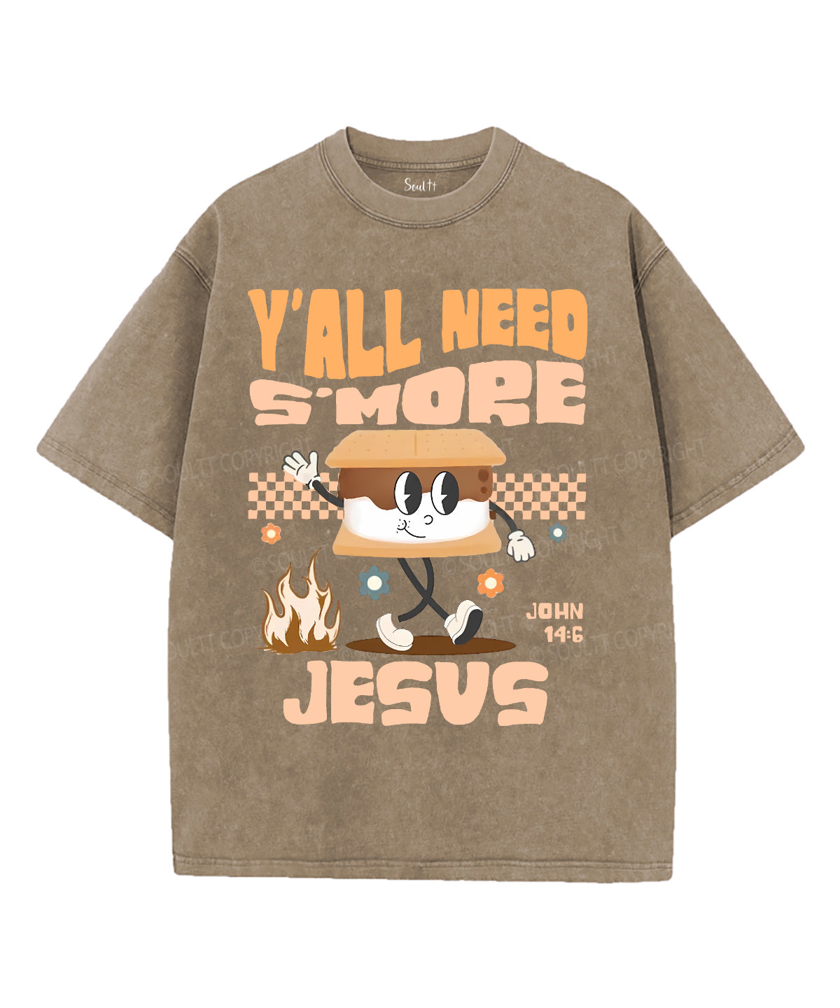 Need S'more Jesus Unisex Washed Christian T-shirt Hoodie, Sweatshirt | CiraTrend.com (Image 1)