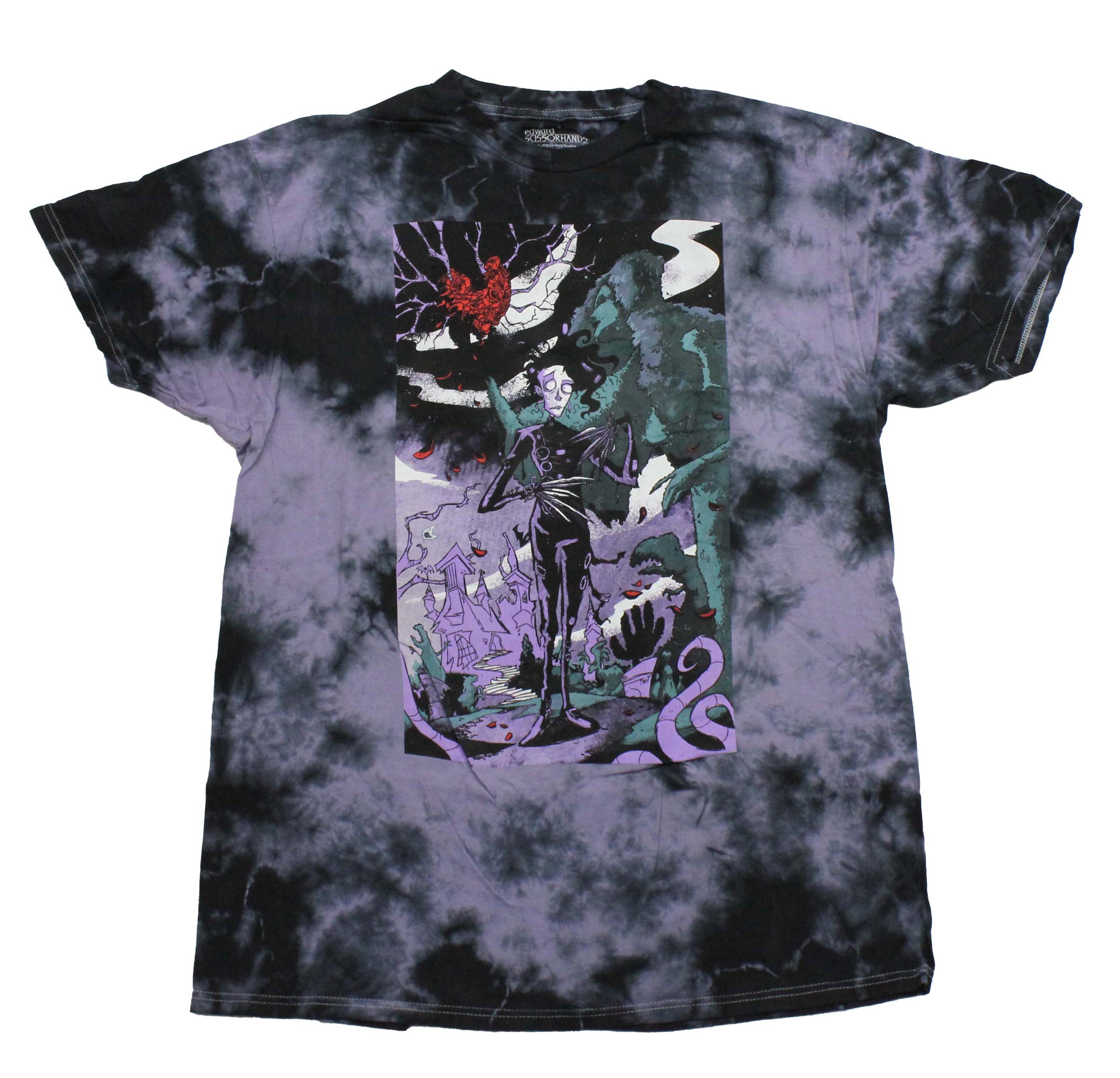 Edward Scissorhands Mens T-Shirt -Animated Purple Standing Image Tie Dye Hoodie, Sweatshirt | CiraTrend.com