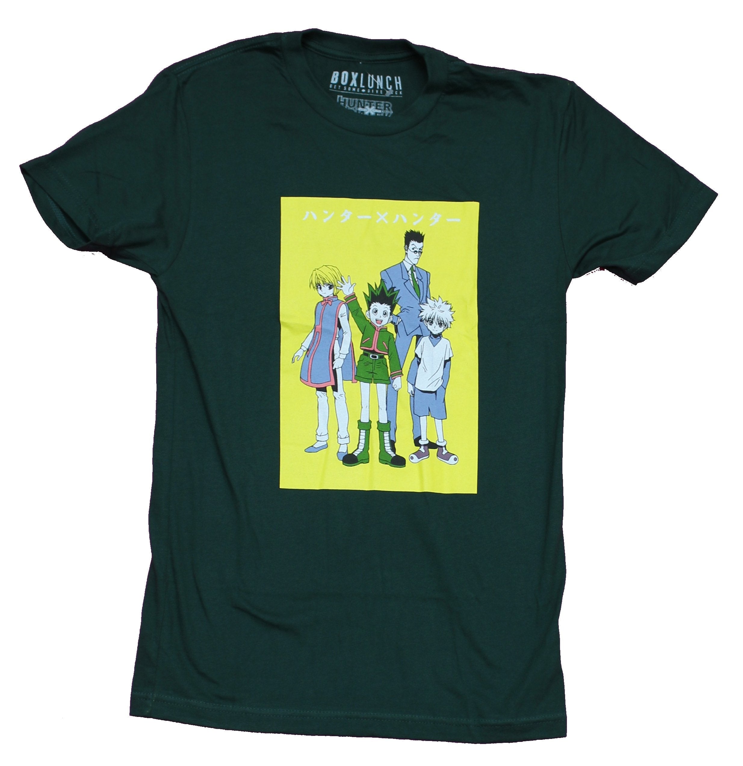Hunter X Hunter Mens T-Shirt - 4 Characters in Yellow Box Hoodie, Sweatshirt | CiraTrend.com