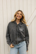 The Homebody Club Mineral Zipper Hooded Pullover