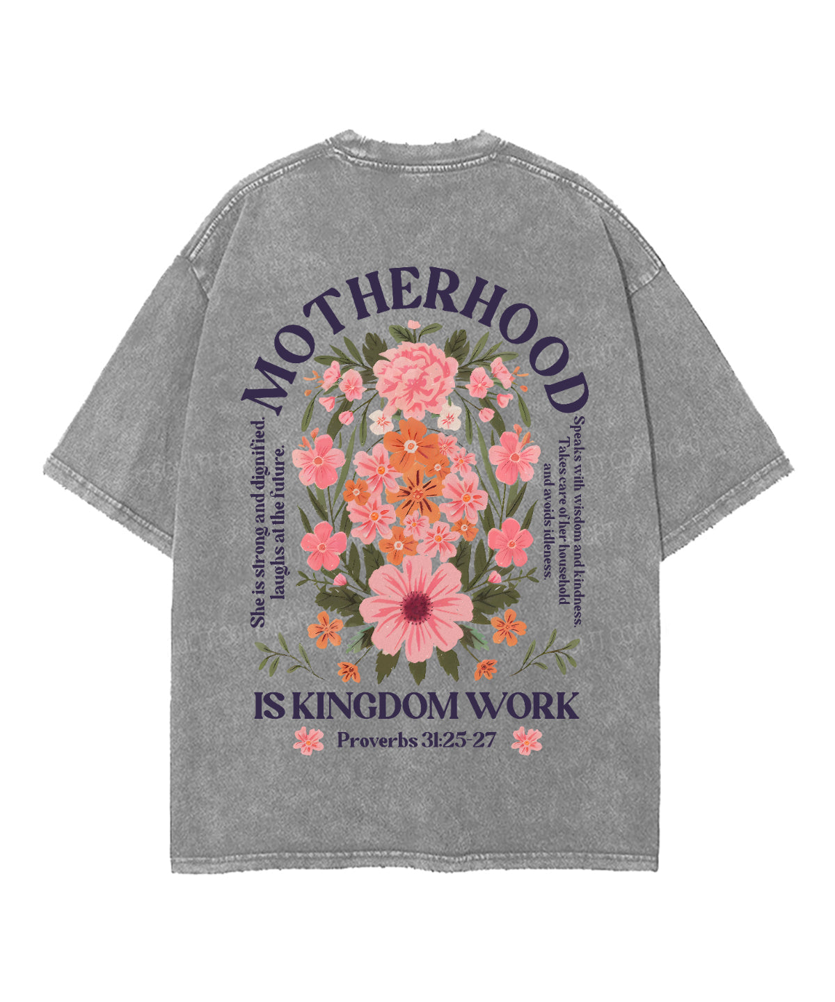 Motherhood Is Kingdom Work Double Sided Unisex Washed Christian T-shirt Style008 Hoodie, Sweatshirt | CiraTrend.com (Image 5)