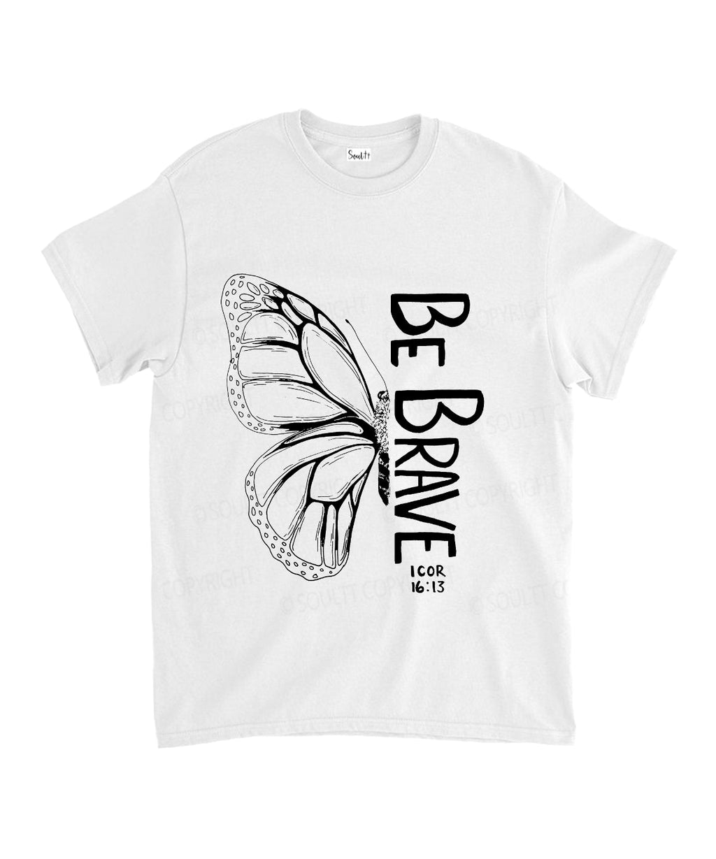 Be Brave Unisex Cotton Christian T-Shirt Hoodie, Sweatshirt | CiraTrend.com (Image 2)