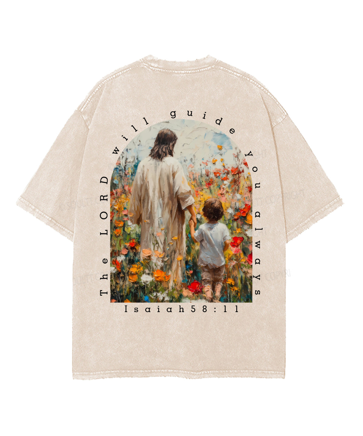 The Lord Will Guide You Double Sided Unisex Washed Christian T-shirt Hoodie, Sweatshirt | CiraTrend.com (Image 3)