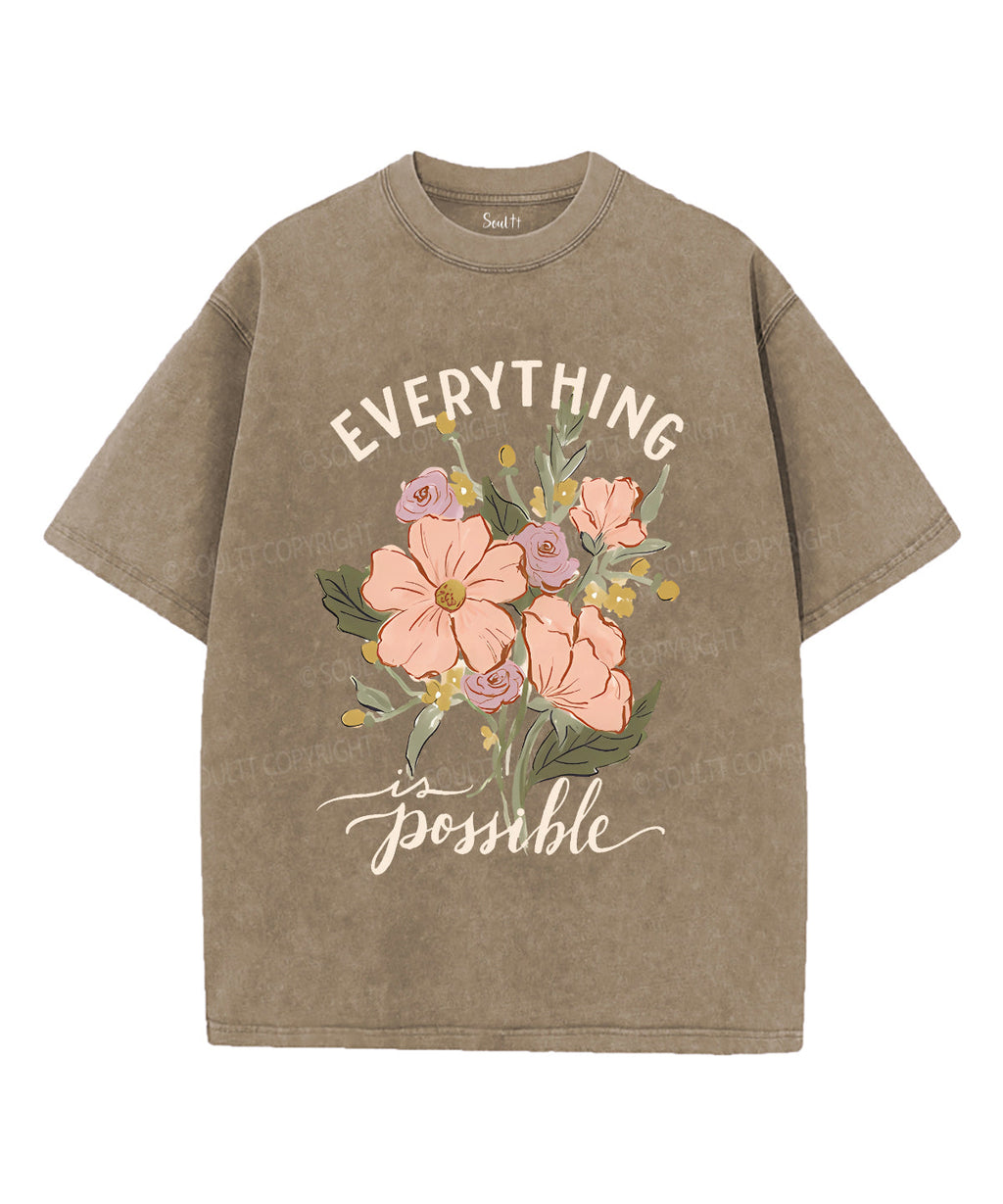 Everything Is Possible Unisex Washed Christian T-shirt Hoodie, Sweatshirt | CiraTrend.com (Image 5)