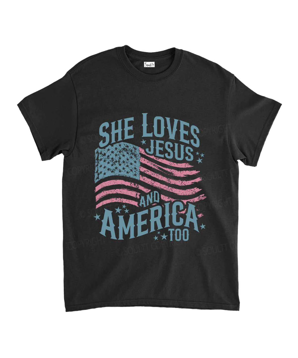 She Loves Jesus And America Unisex Cotton Christian T-Shirt Hoodie, Sweatshirt | CiraTrend.com (Image 2)