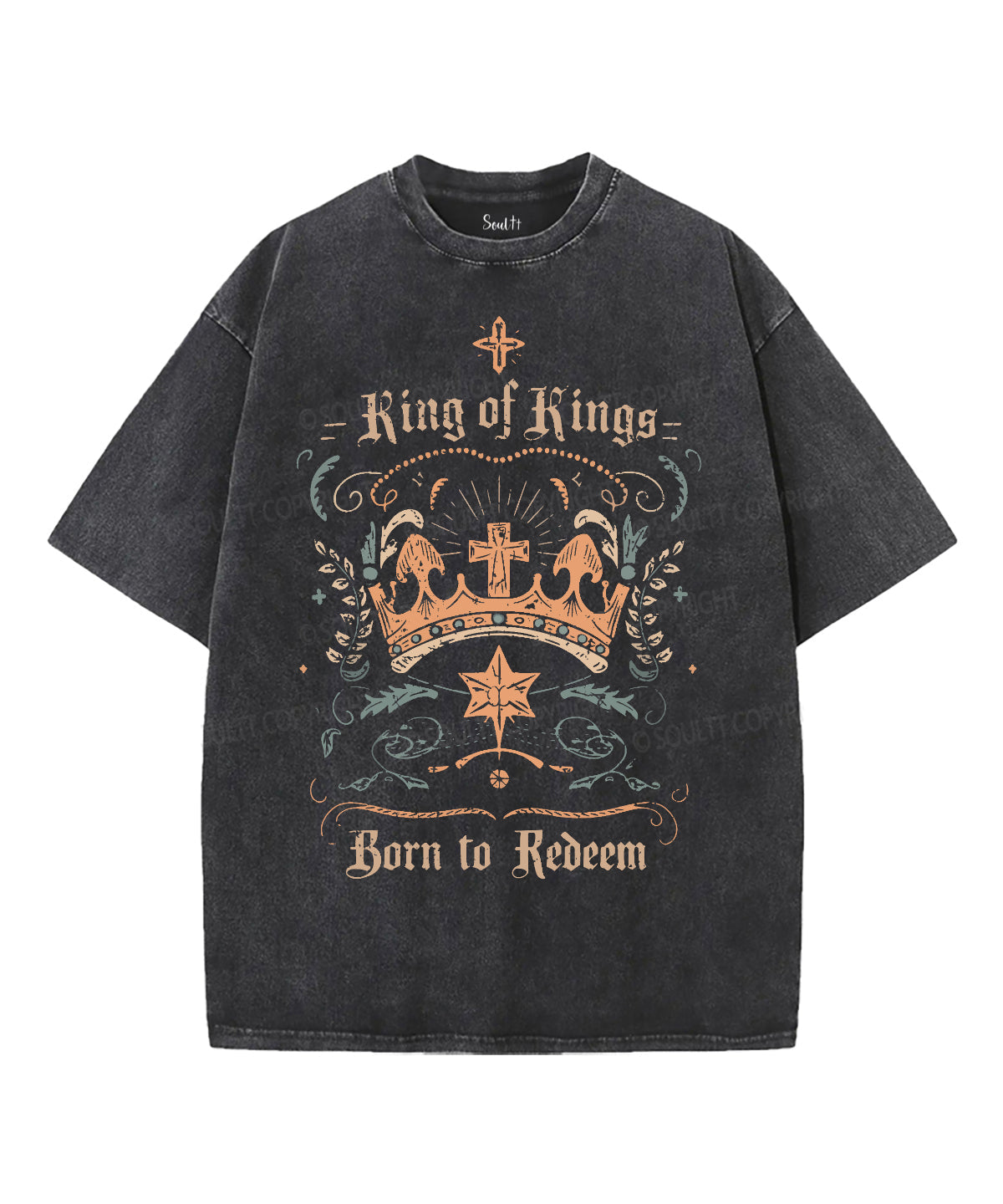 King Of Kings Washed Christian T-shirt Hoodie, Sweatshirt | CiraTrend.com (Image 1)