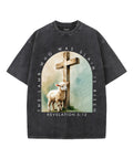 The Lamb Who Was Slain Unisex Washed Christian T-shirt Hoodie, Sweatshirt | CiraTrend.com (Image 1)
