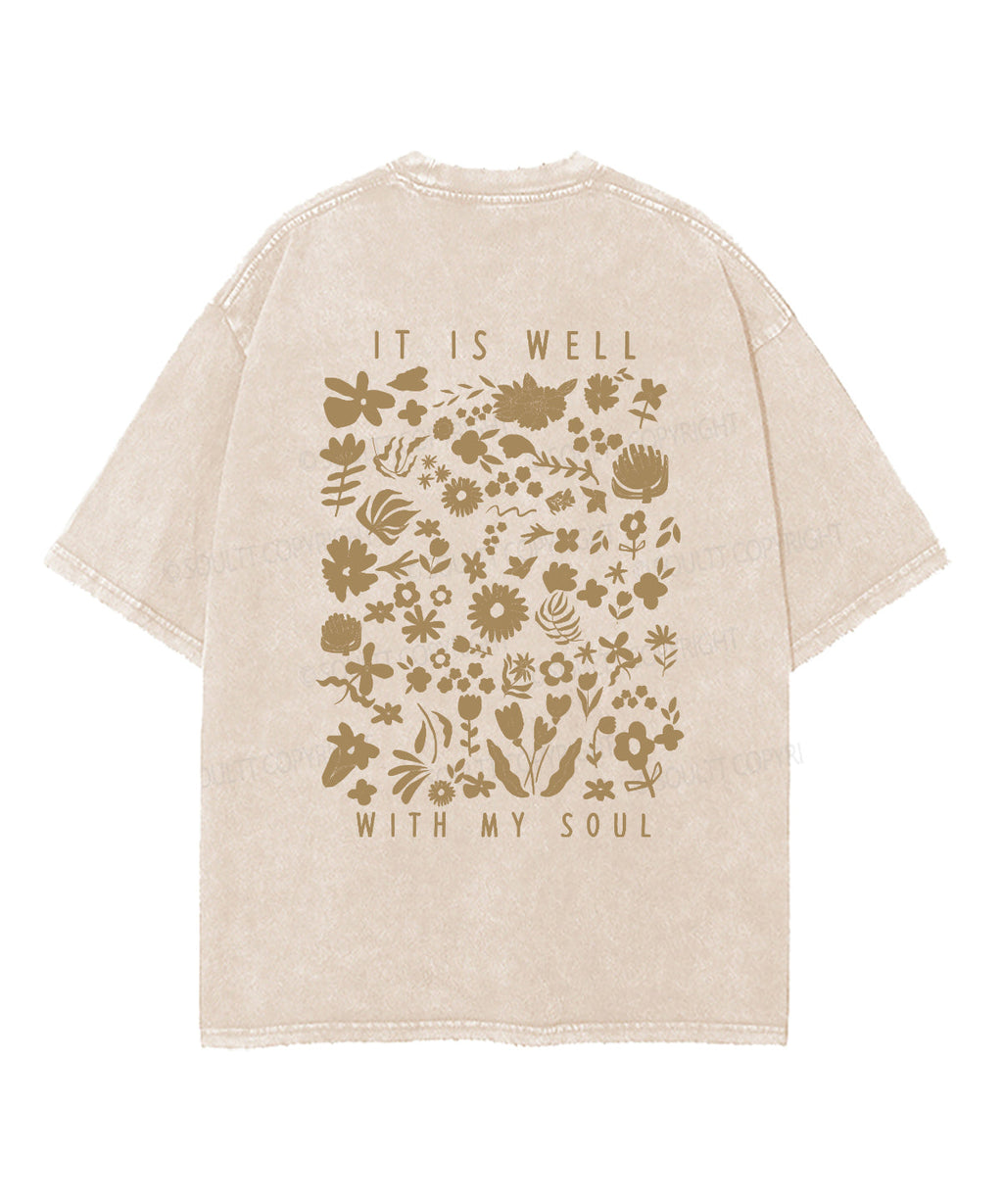 It Is Well With My Soul Double Sided Unisex Washed Christian T-shirt Style009 Hoodie, Sweatshirt | CiraTrend.com (Image 3)