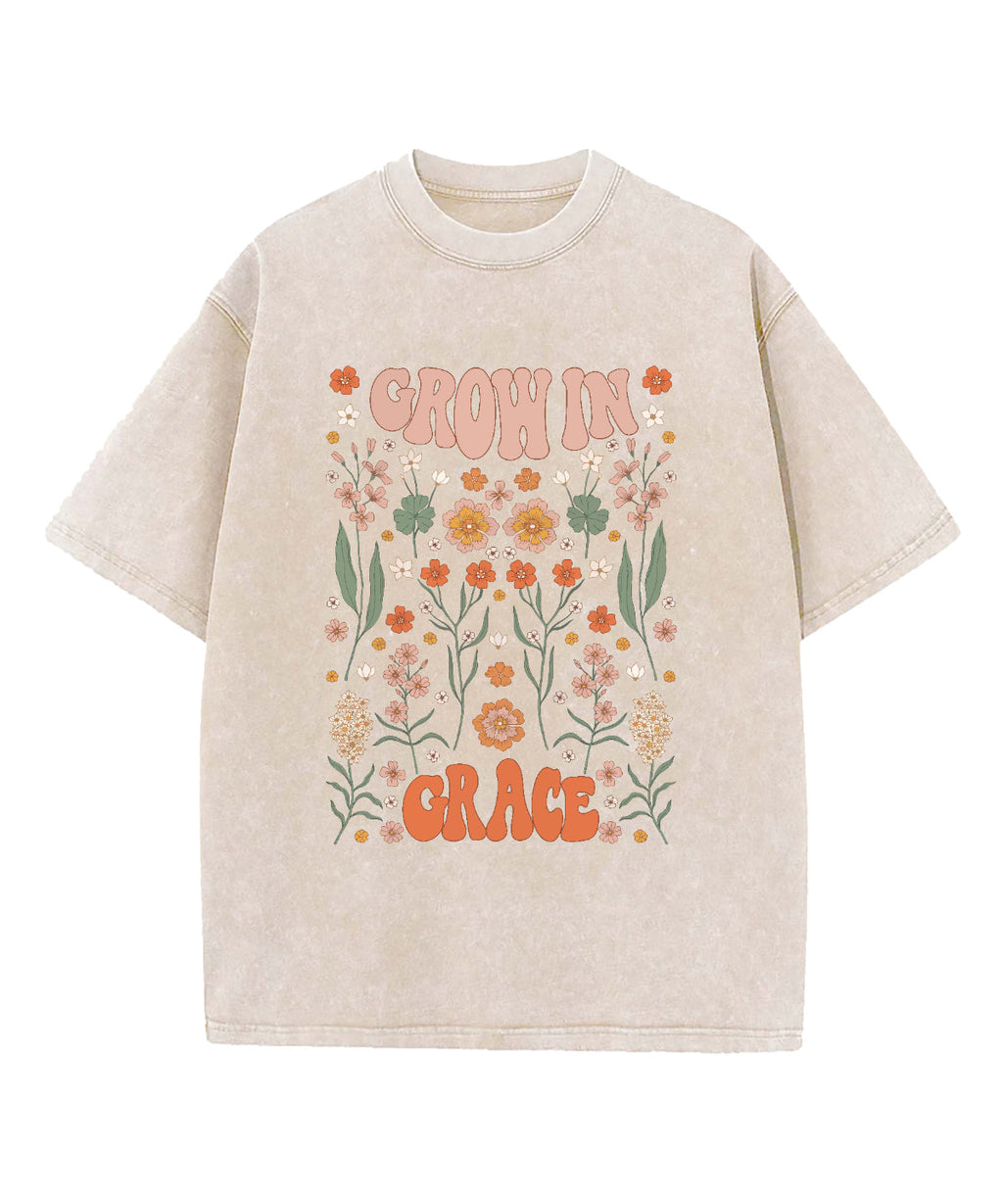 Grow In Grace Washed Christian T-shirt Style003 Hoodie, Sweatshirt | CiraTrend.com (Image 1)