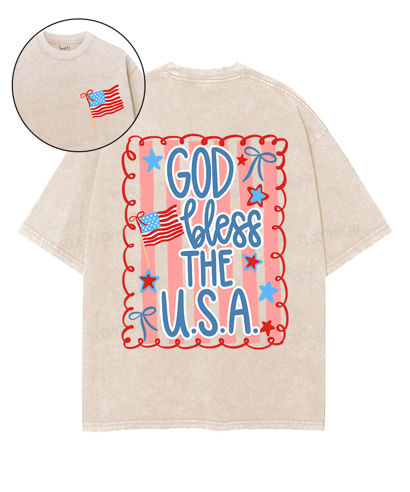 God Bless USA Double Sided Washed Christian T-Shirts, Hoodie, Sweatshirt