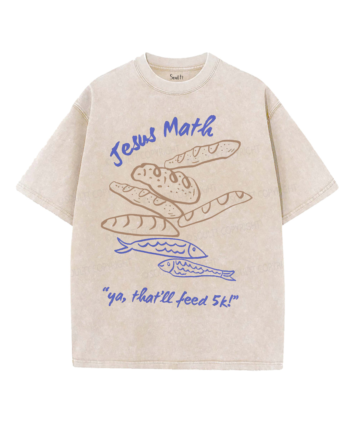 Fish And Loaves Unisex Washed Christian T-shirt Style001 Hoodie, Sweatshirt | CiraTrend.com (Image 1)