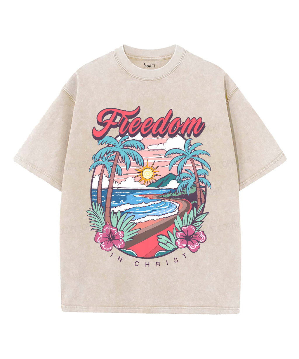 Freedom In Christ Unisex Washed Christian T-shirt Style001 Hoodie, Sweatshirt | CiraTrend.com (Image 4)