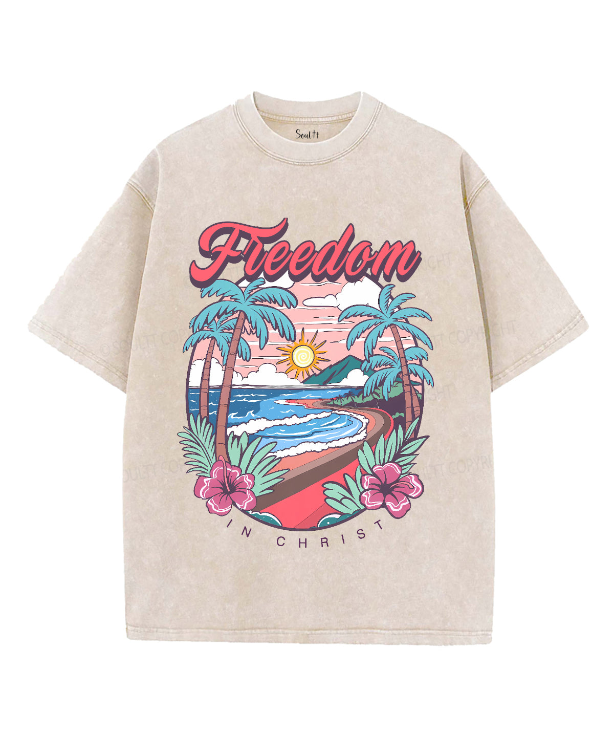 Freedom In Christ Unisex Washed Christian T-shirt Style001 Hoodie, Sweatshirt | CiraTrend.com (Image 4)