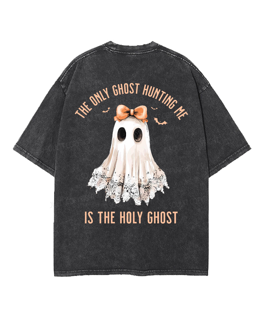 The Only Ghost Hunting Me Double Sided Unisex Washed Christian T-shirt Hoodie, Sweatshirt | CiraTrend.com (Image 4)