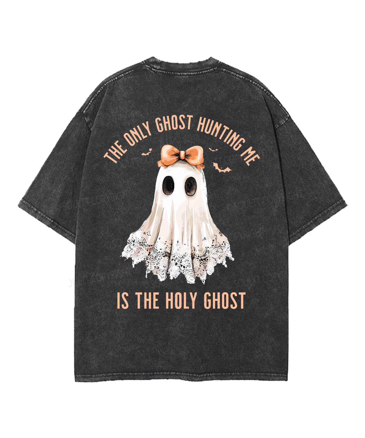 The Only Ghost Hunting Me Double Sided Unisex Washed Christian T-shirt Hoodie, Sweatshirt | CiraTrend.com (Image 4)