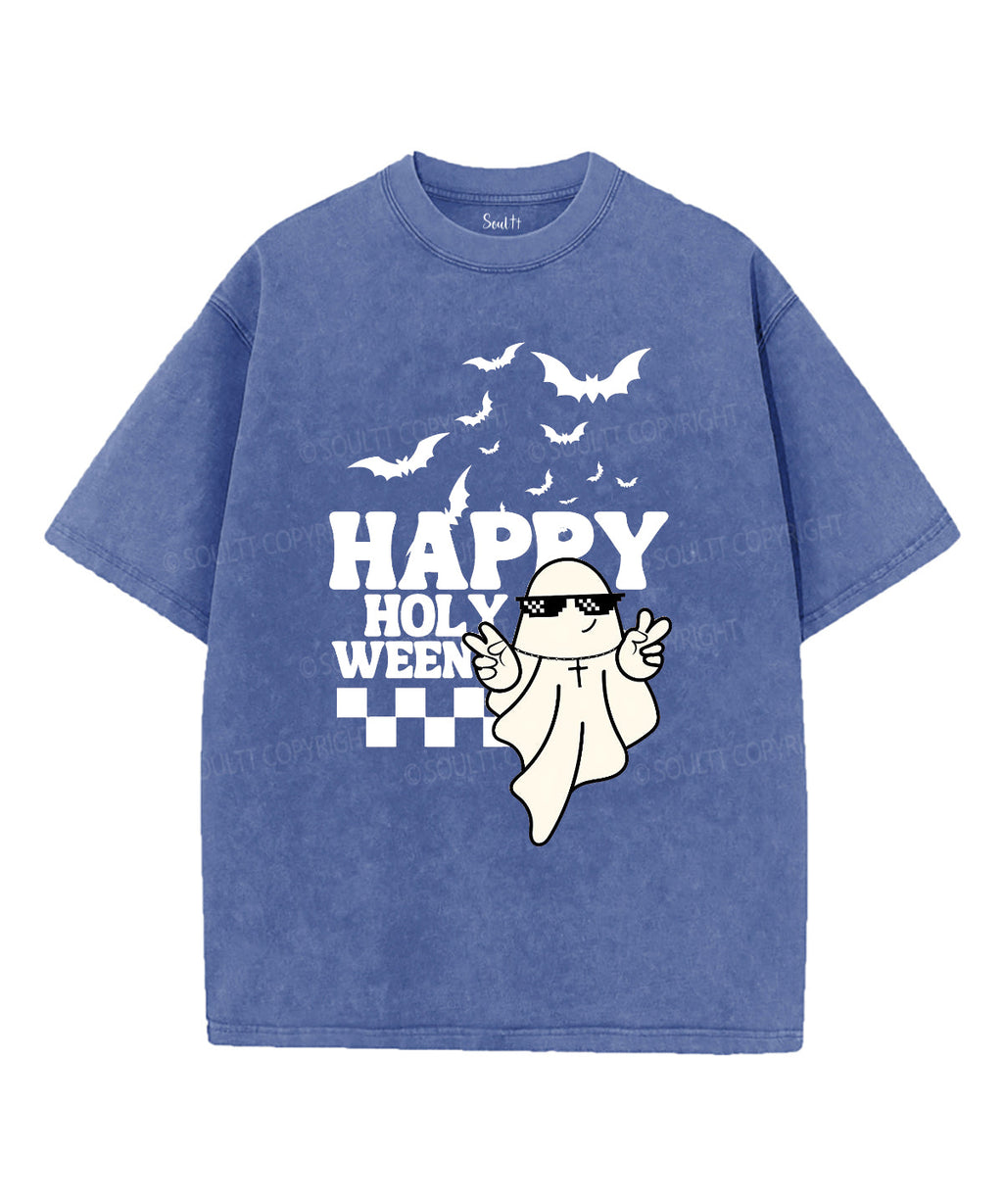Happy Holy Unisex Washed Christian T-shirt Hoodie, Sweatshirt | CiraTrend.com (Image 5)